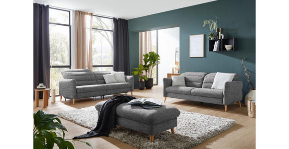 2-SITZER-SOFA in Webstoff Grau - Eiche Bianco/Grau, Design, Holz/Textil (192-220/85-106/98-112cm) - Dieter Knoll