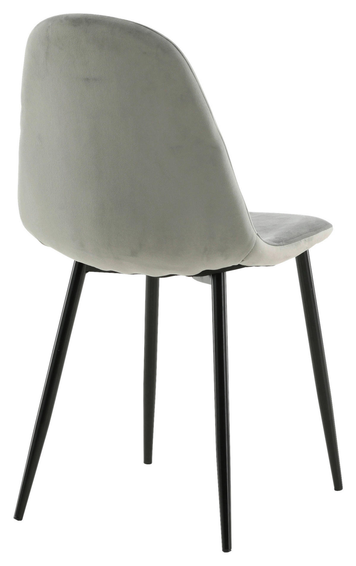 STUHL-SET 2 Stück  in Stahl Samt Metall, Textil  - Schwarz/Grau, Design, Textil/Metall (42,5/88/53cm) - Livetastic