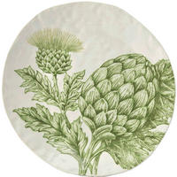 PLATZTELLER  - Weiß/Grün, LIFESTYLE, Keramik (28,5/26,3/3,8cm) - Ambia Home