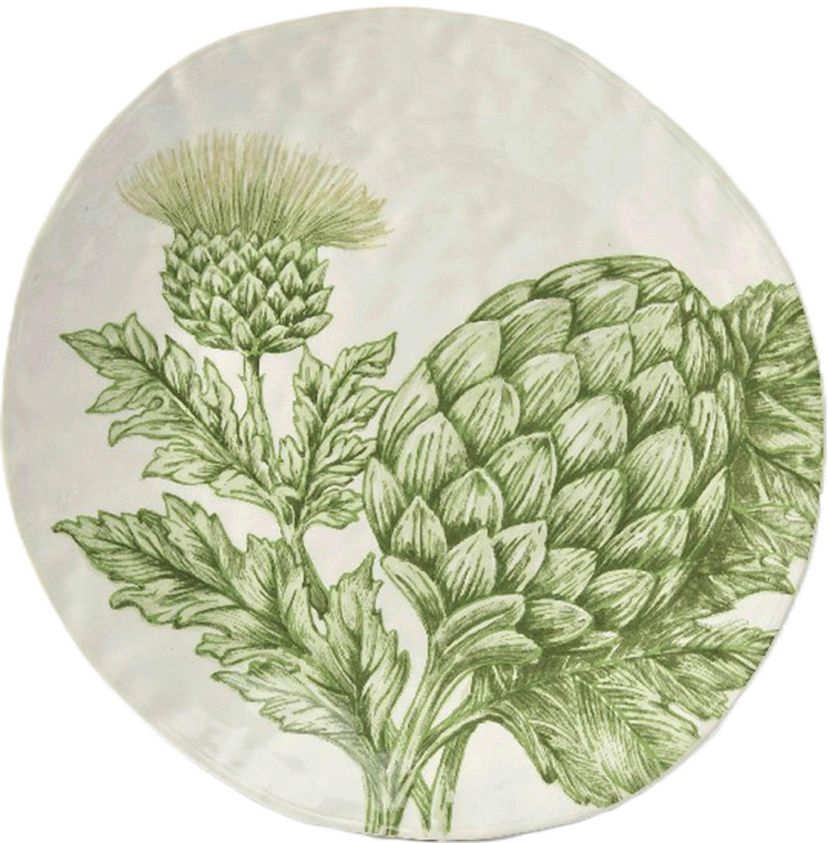 PLATZTELLER  - Weiß/Grün, LIFESTYLE, Keramik (28,5/26,3/3,8cm) - Ambia Home