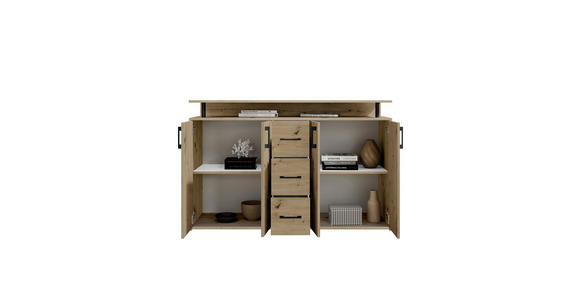 SIDEBOARD in 139/90/34 cm - Eiche Artisan, KONVENTIONELL, Holzwerkstoff/Kunststoff (139/90/34cm) - Carryhome