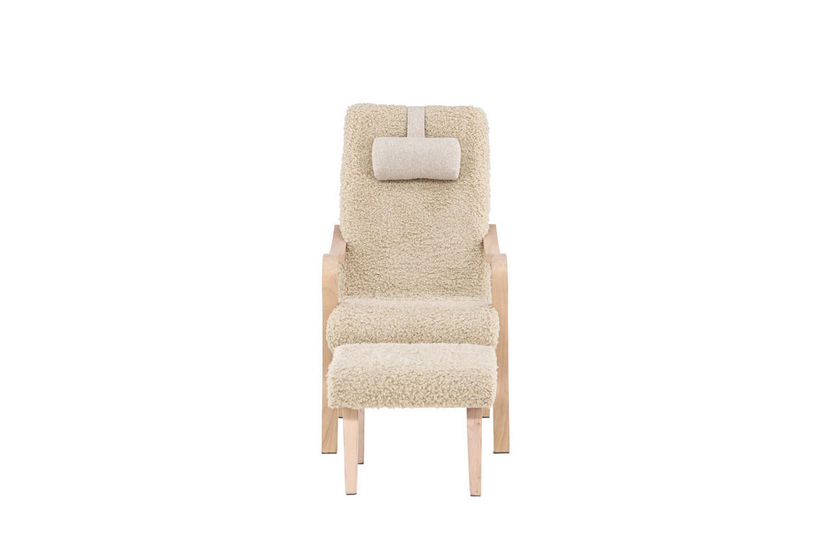 STOL MED ARMSTÖD  - beige/ekfärgad, Modern, trä/textil (60/107/89cm) - Livetastic
