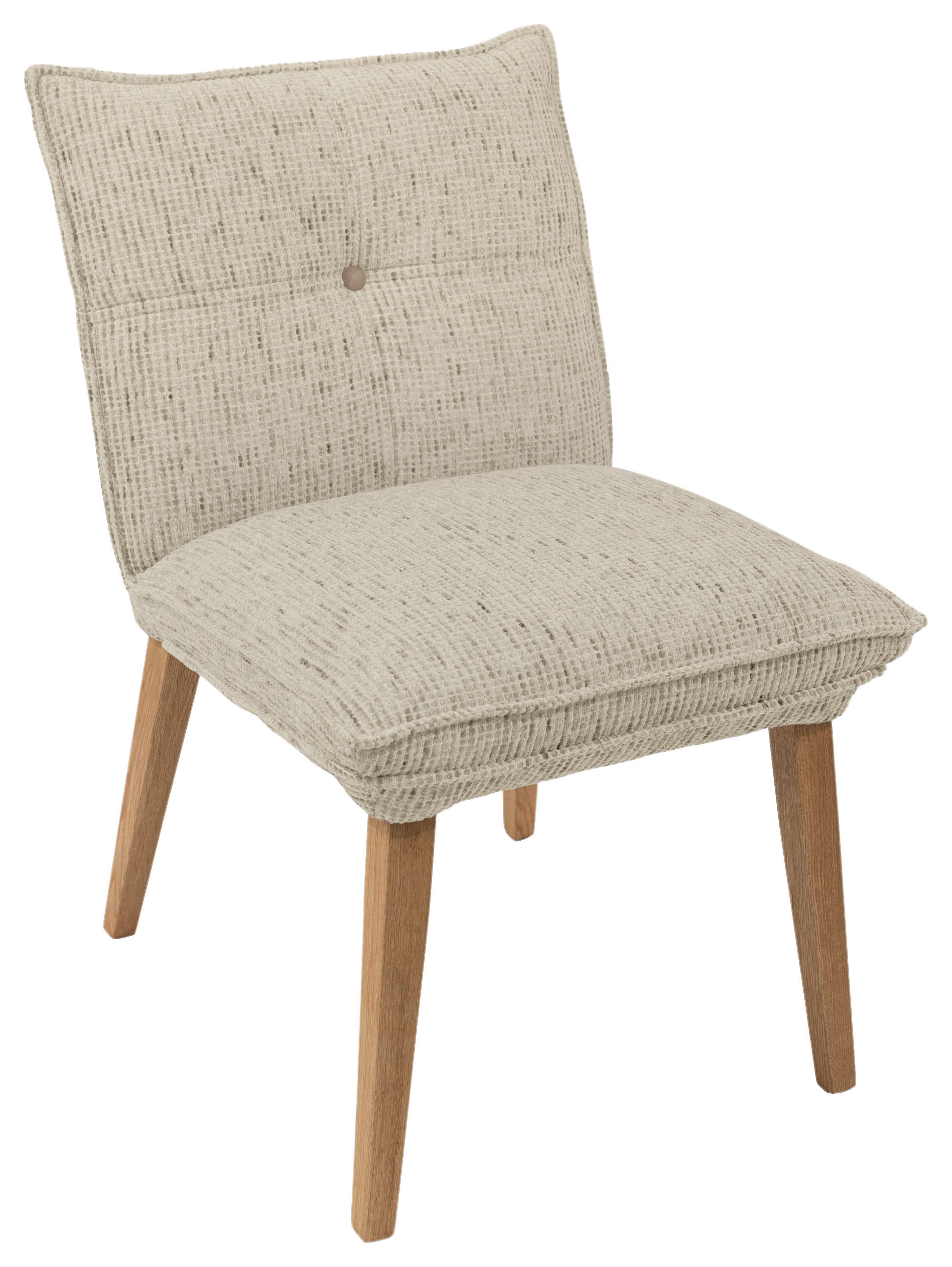 STUHL Chenille Eichefarben, Beige Eiche massiv  - Eichefarben/Beige, KONVENTIONELL, Holz/Textil (52/86/65cm) - Valdera