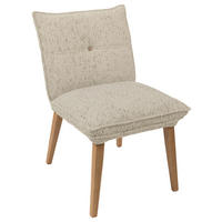 STUHL Chenille Eichefarben, Beige Eiche massiv  - Eichefarben/Beige, KONVENTIONELL, Holz/Textil (52/86/65cm) - Valdera