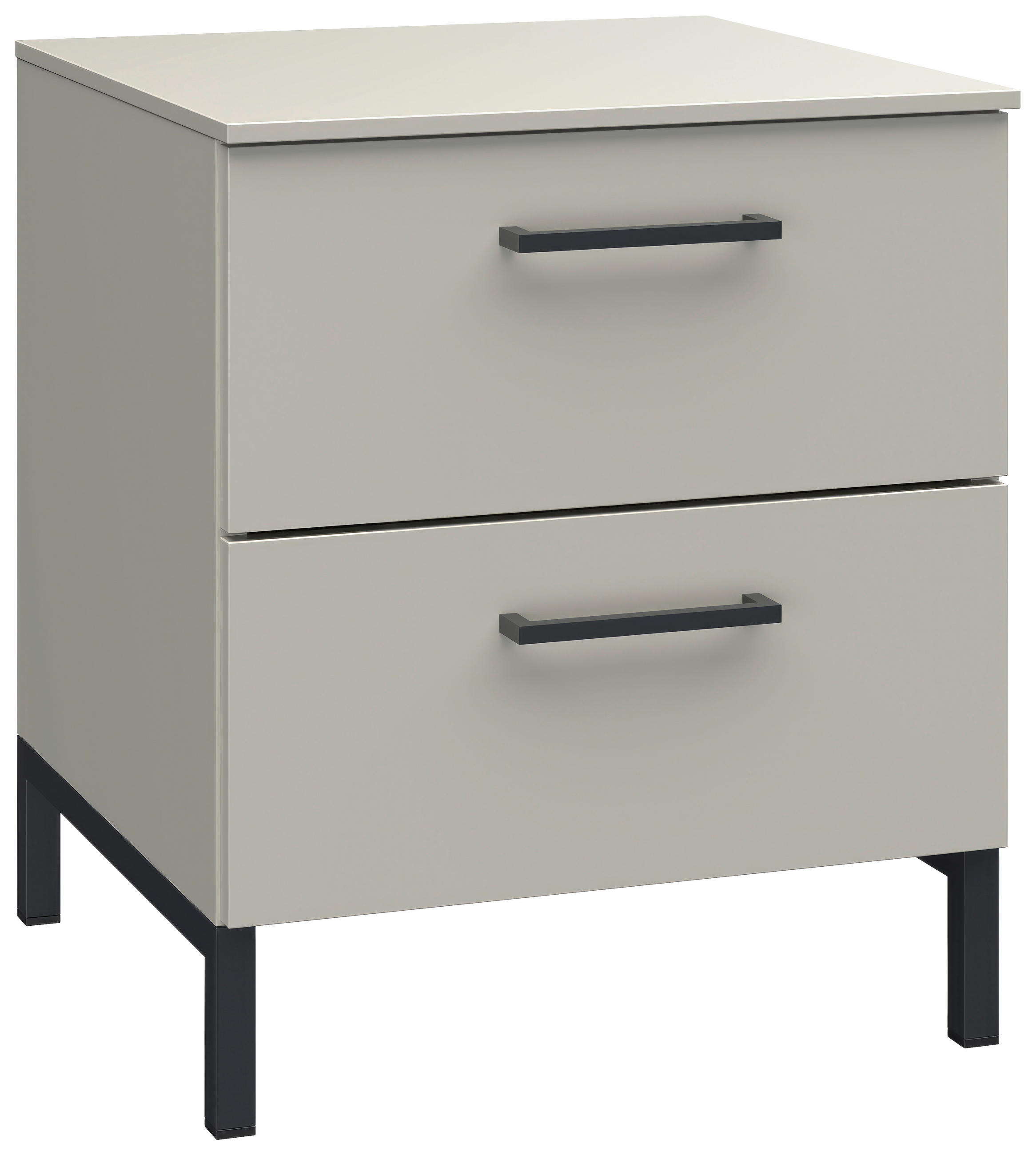 NACHTSCHRANK 42/51/41 cm  - Hellgrau/Schwarz, Design, Holzwerkstoff/Metall (42/51/41cm) - Novel