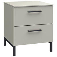 NACHTSCHRANK 42/51/41 cm  - Hellgrau/Schwarz, Design, Holzwerkstoff/Metall (42/51/41cm) - Novel