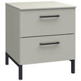 NACHTSCHRANK 42/51/41 cm  - Hellgrau/Schwarz, Design, Holzwerkstoff/Metall (42/51/41cm) - Novel