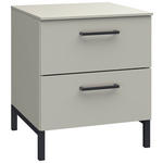 NACHTSCHRANK 42/51/41 cm  - Hellgrau/Schwarz, Design, Holzwerkstoff/Metall (42/51/41cm) - Novel