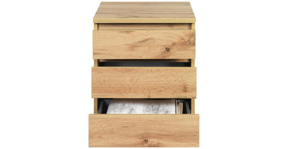 ROLLCONTAINER - Eichefarben, KONVENTIONELL, Holzwerkstoff/Kunststoff (45/57/39,6cm) - Hom`in