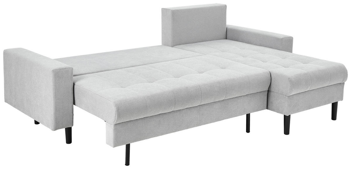 ECKSOFA in Webstoff Hellgrau  - Hellgrau/Schwarz, Konventionell, Kunststoff/Textil (231/157cm) - P & B
