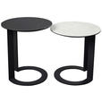 BEISTELLTISCH in Metall, Glas, Keramik 48/48/55 cm  - Schwarz, Design, Glas/Keramik (48/48/55cm) - Dieter Knoll