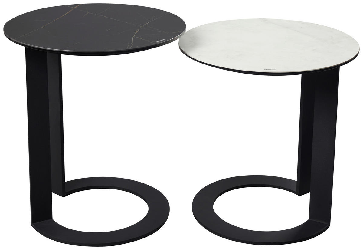 BEISTELLTISCH 48/48/55 cm Schwarz rund  - Schwarz, Design, Glas/Keramik (48/48/55cm) - Dieter Knoll