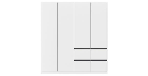 KLEIDERSCHRANK 4-türig Weiß, Dunkelgrau  - Dunkelgrau/Weiß, Trend, Holzwerkstoff/Kunststoff (181/197/54cm) - Xora