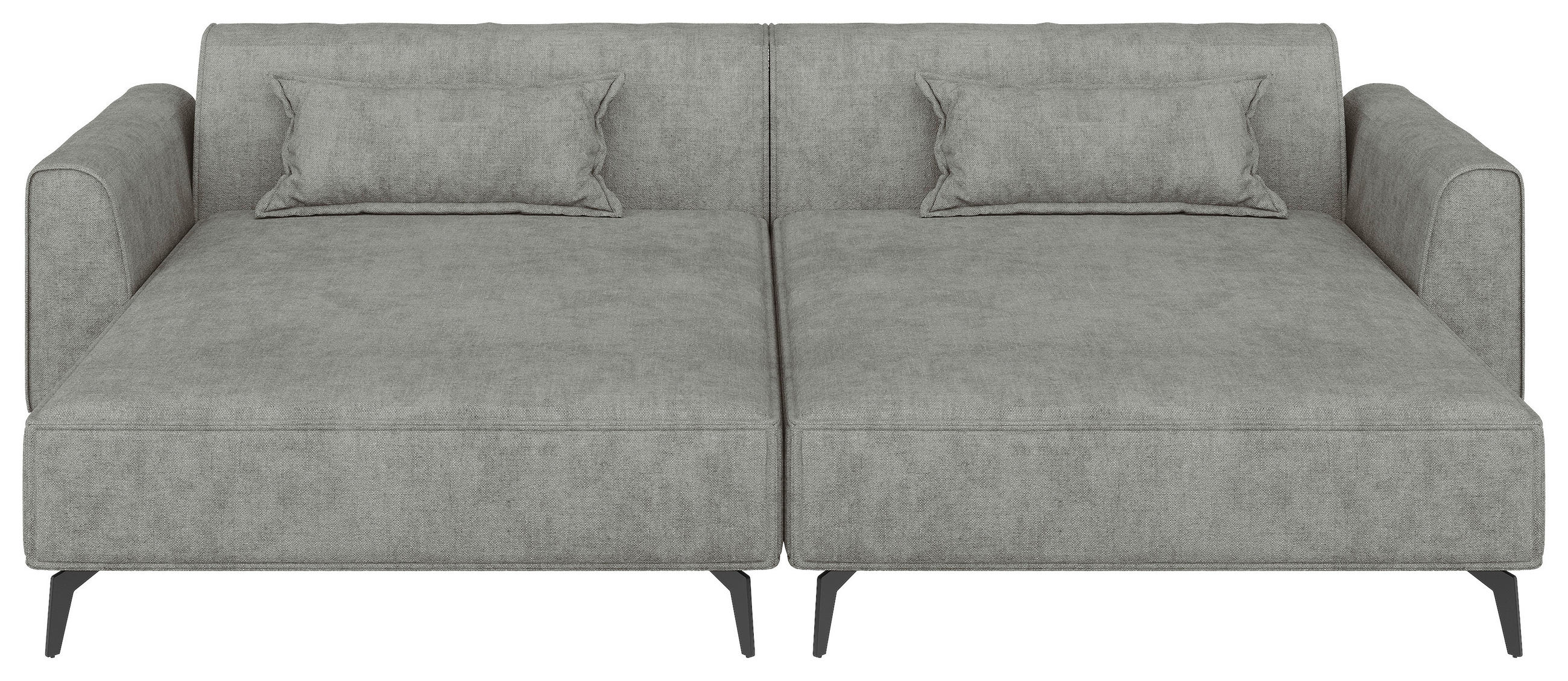 BIGSOFA  in Chenille Graubraun  - Graubraun/Schwarz, MODERN, Textil/Metall (300/80/190cm) - Carryhome