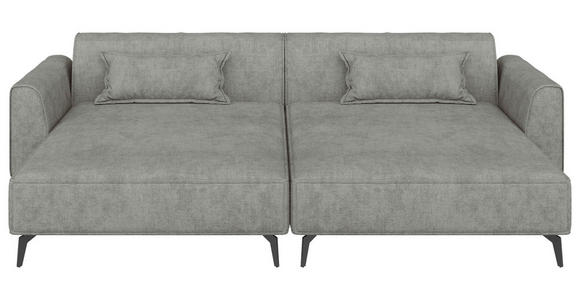 BIGSOFA  in Chenille Graubraun  - Graubraun/Schwarz, MODERN, Textil/Metall (300/80/190cm) - Carryhome