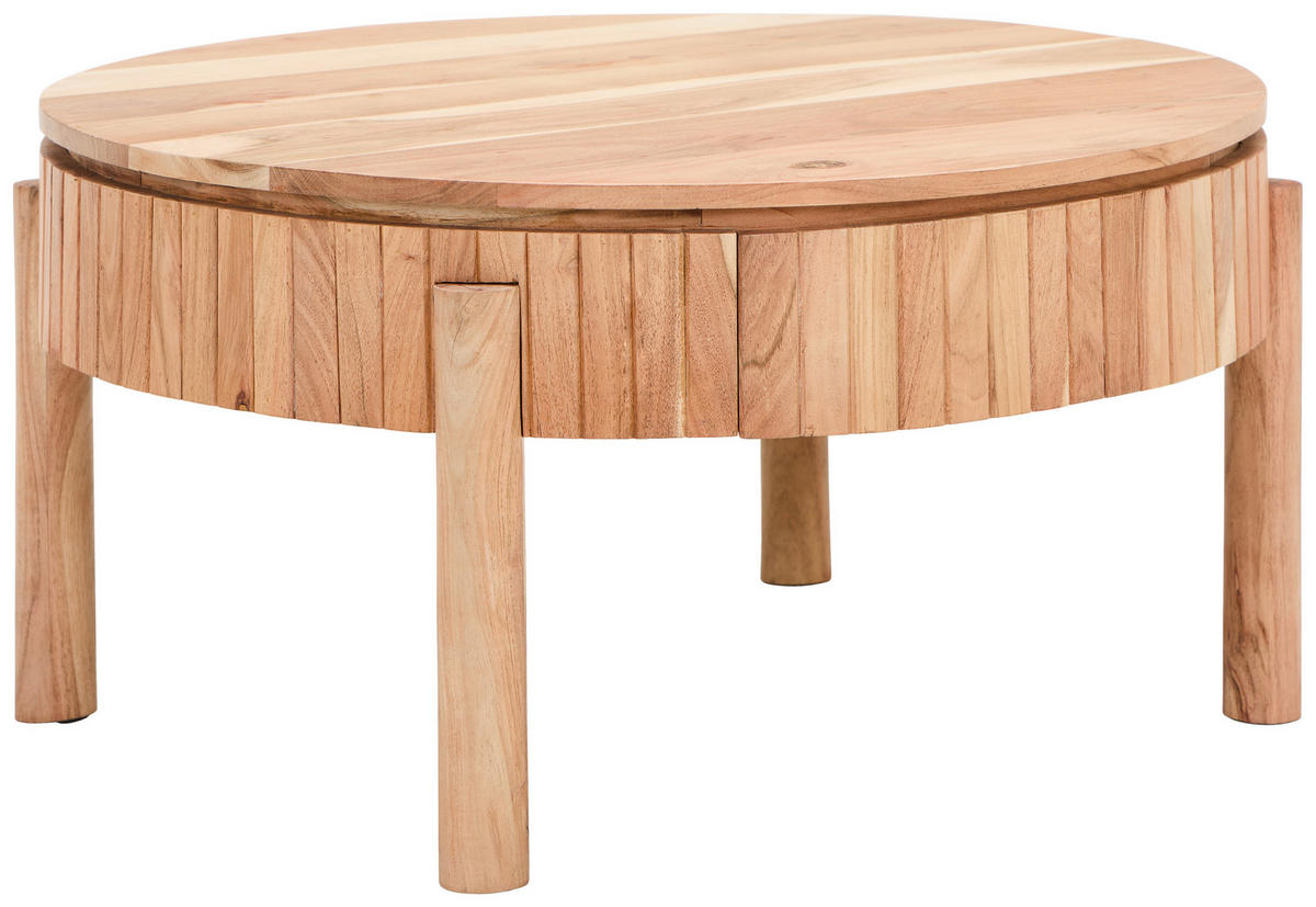 COUCHTISCH Akazie massiv, Sperrholz 80/80/40 cm rund Akaziefarben  - Akaziefarben, LIFESTYLE, Holz (80/80/40cm) - Landscape