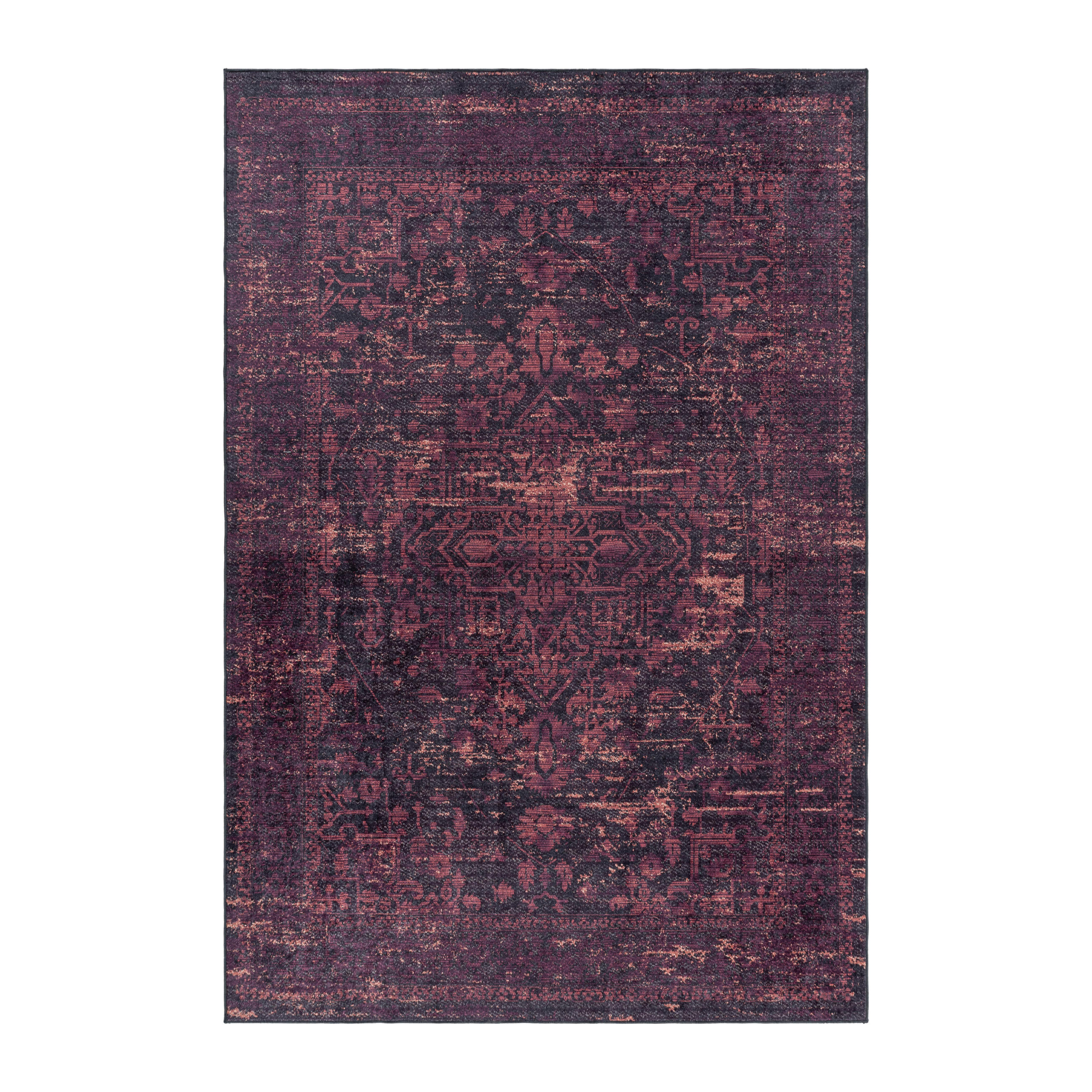 FLACHWEBETEPPICH 120/170 cm Fiesta Rot, Schwarz  - Rot/Schwarz, Design, Leder/Textil (120/170cm) - Novel