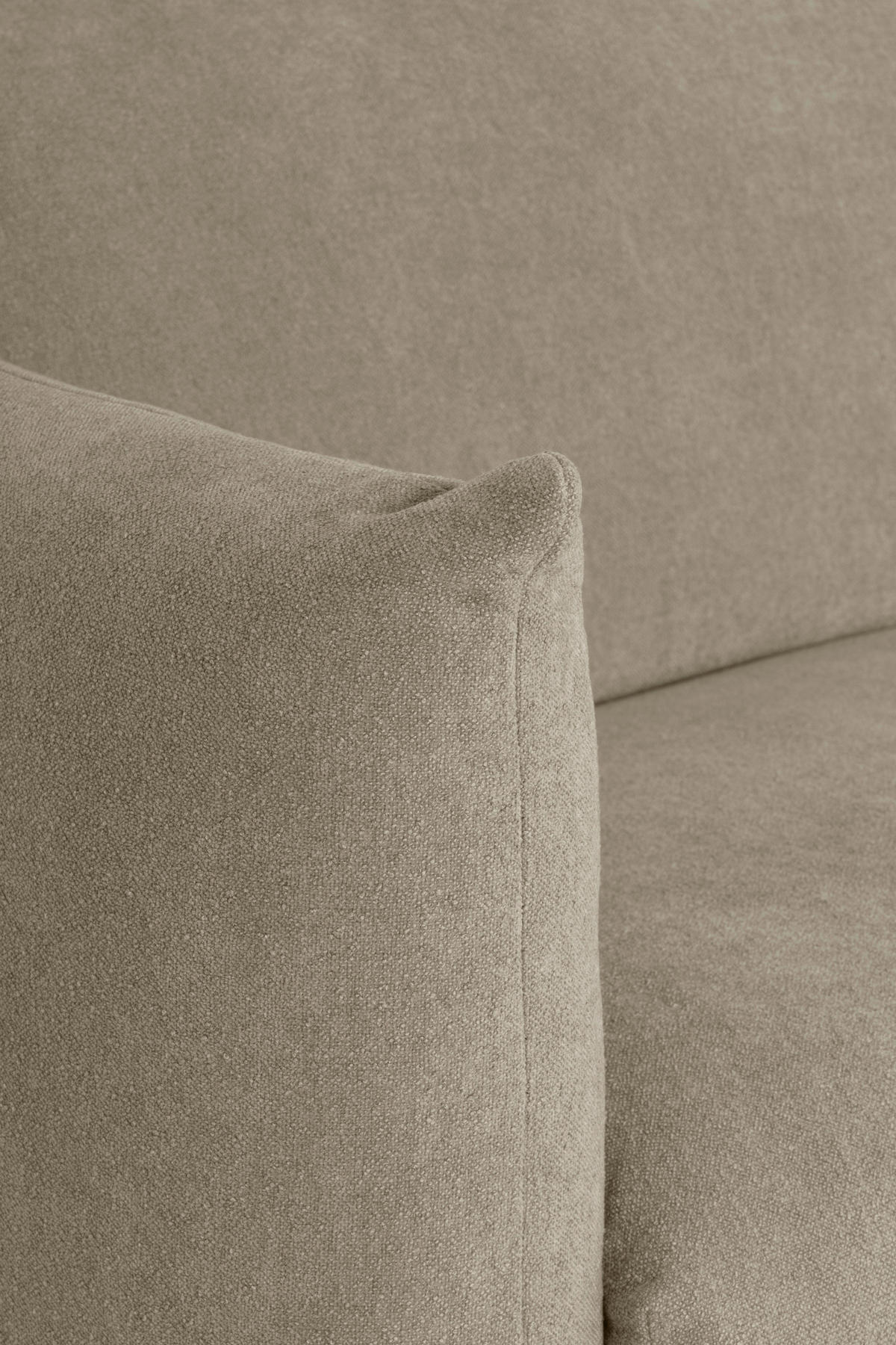 2,5-SITZER in Flachgewebe Beige  - Beige/Schwarz, Konventionell, Holz/Textil (193/86/102cm) - MID.YOU