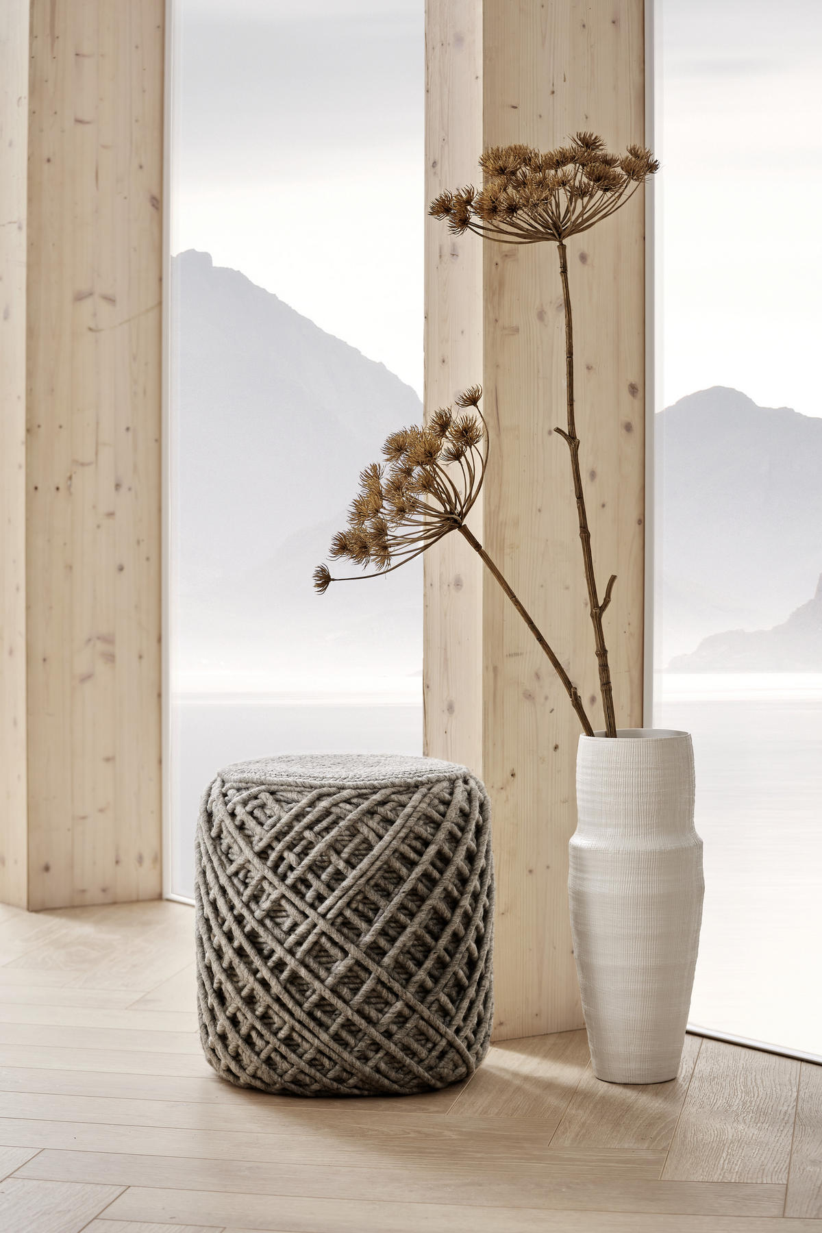 DEKOZWEIG Bärenklau  - Naturfarben, Trend, Kunststoff (30/125cm) - Boltze Home