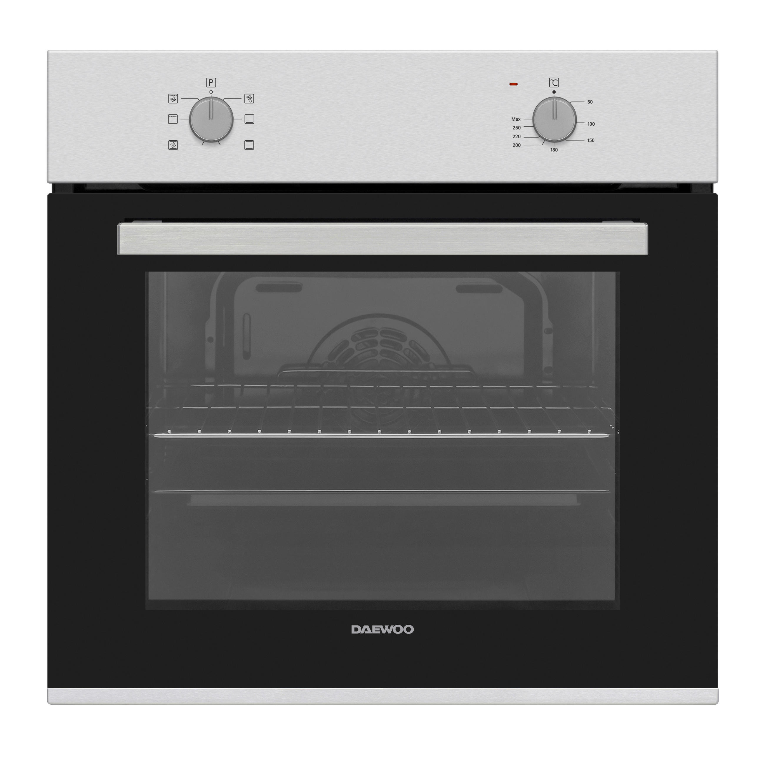 EINBAUBACKOFEN  - Grau, Basics, Glas/Metall (59.5/59.5/57.5cm) - Daewoo