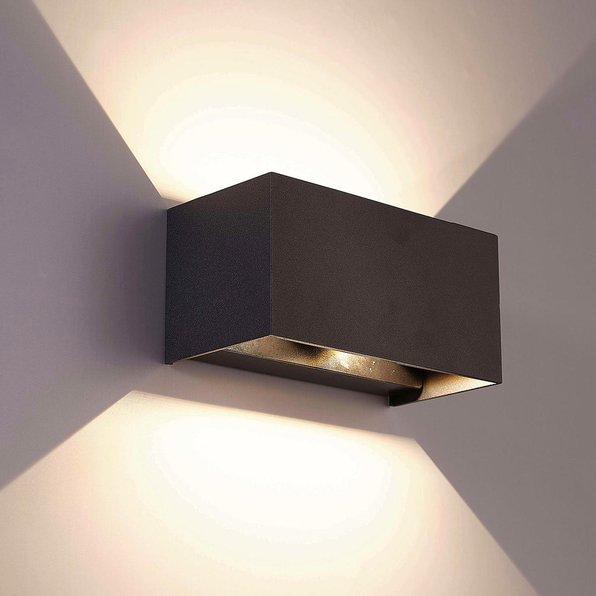 AUßENWANDLEUCHTE Quad 21.5/10.8/11 cm  - Anthrazit, Design, Metall (21.5/10.8/11cm)