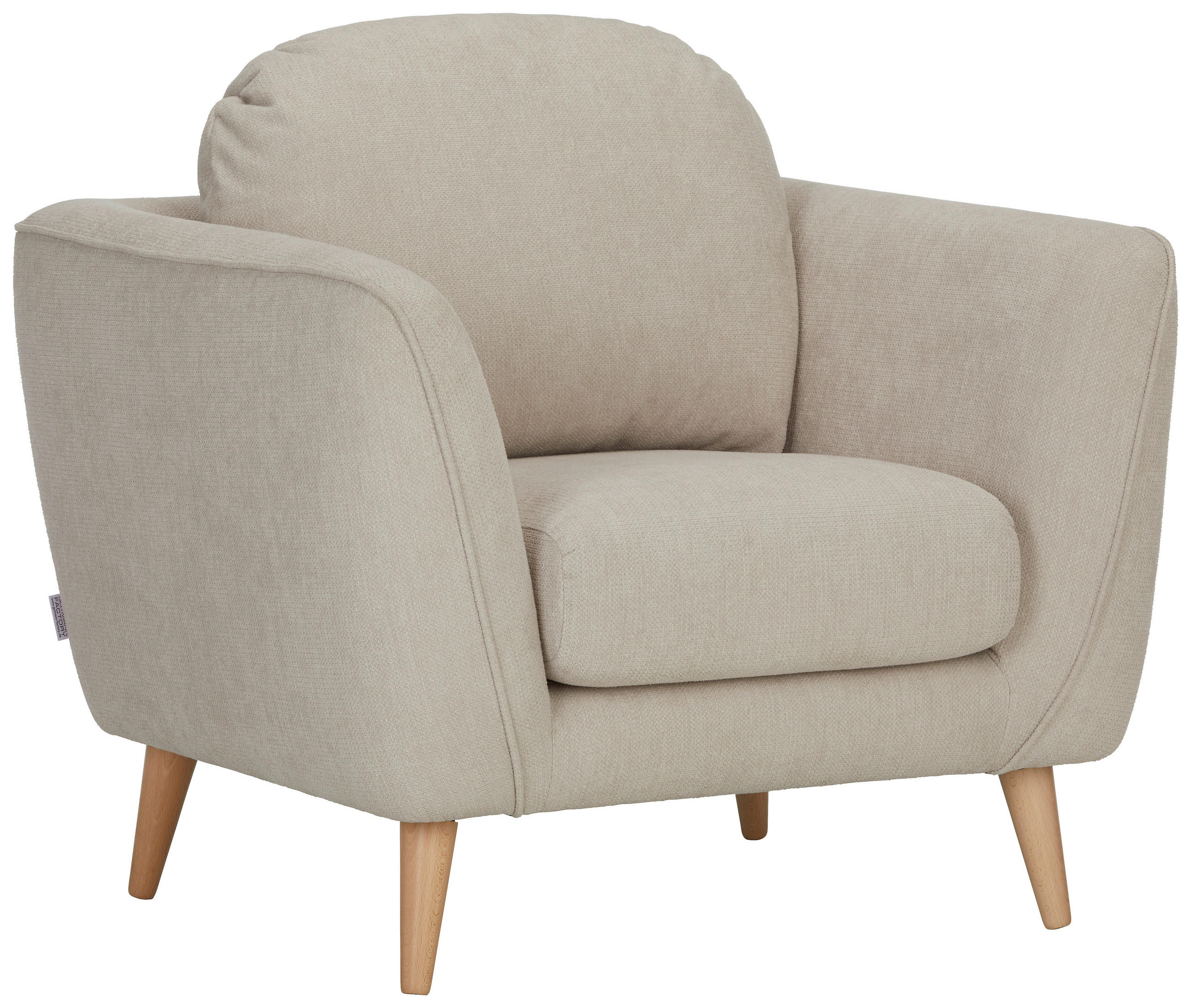 FÅTÖLJ i textil beige  - beige/naturfärgad, Romantik / Lanthus, trä/textil (98/70/47/97cm) - MID.YOU