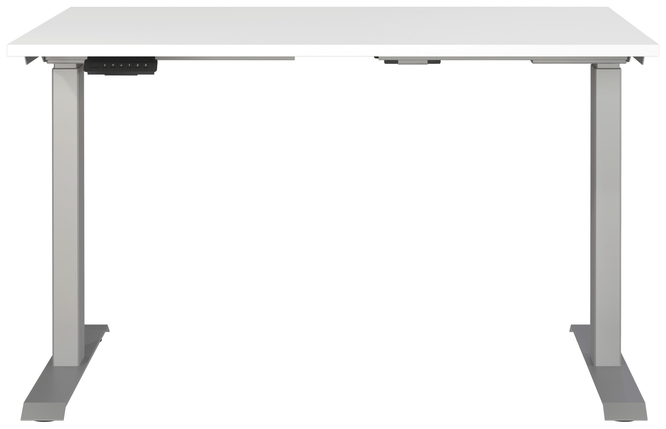 SCHREIBTISCH 120/80/72-118 cm  in Silberfarben, Weiß  - Silberfarben/Weiß, MODERN, Holzwerkstoff/Metall (120/80/72-118cm) - Novel