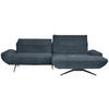 ECKSOFA  in Bouclé Blau  280/170-195 cm  - Blau/Schwarz, Design, Textil/Metall (280/170-195cm) - Dieter Knoll