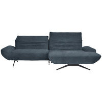 ECKSOFA  in Bouclé Blau  280/170-195 cm  - Blau/Schwarz, Design, Textil/Metall (280/170-195cm) - Dieter Knoll