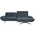 ECKSOFA  in Bouclé Blau  280/170-195 cm  - Blau/Schwarz, Design, Textil/Metall (280/170-195cm) - Dieter Knoll