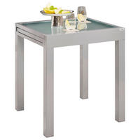 GARTENTISCH 70-140/70/75 cm Metall, Glas rechteckig  - Silberfarben, Basics, Glas/Metall (70-140/70/75cm) - Ambia Garden
