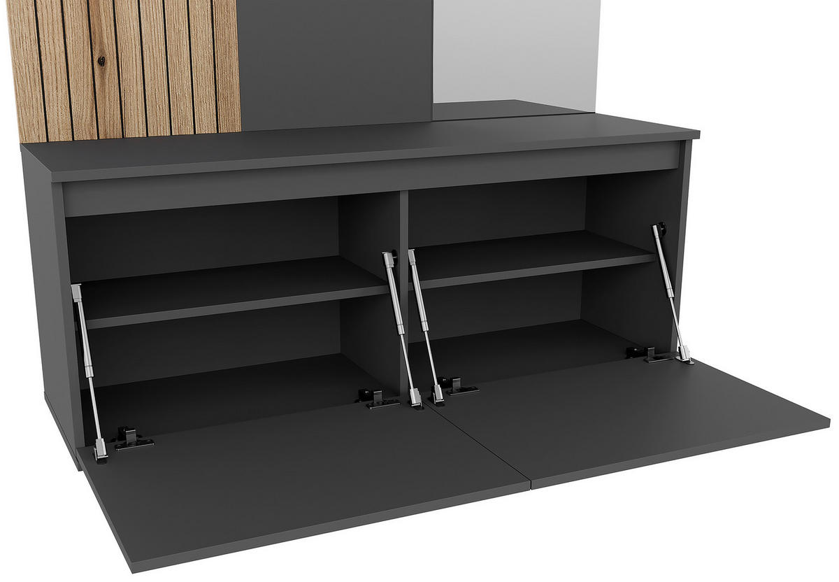 ŠATNA, 120/200/36,6 cm - barvy dubu/antracitová, Konvenční, kompozitní dřevo (120/200/36,6cm) - Carryhome