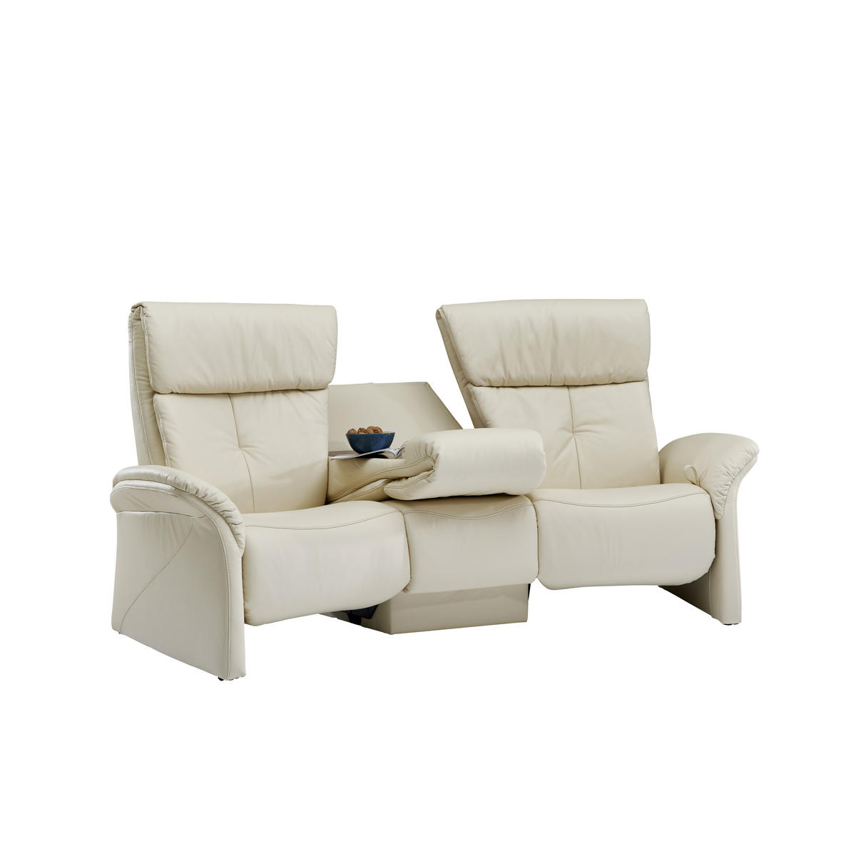 HEIMKINO-SOFA Echtleder Beige  - Beige/Schwarz, KONVENTIONELL, Leder/Metall (208/105/103cm) - Himolla Komfortklass