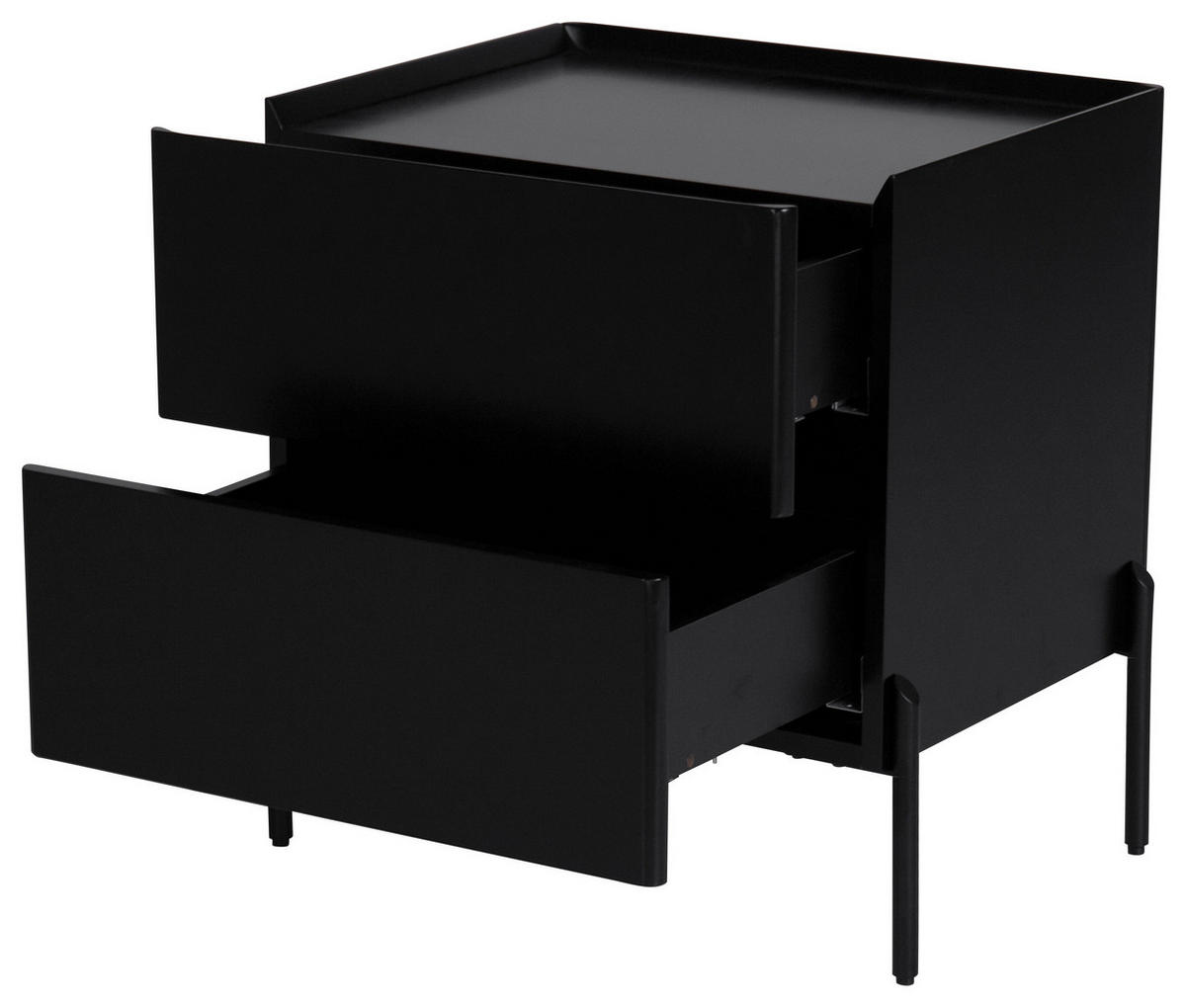 NACHTSCHRANK 50/55/40 cm  - Schwarz, Design, Holzwerkstoff/Metall (50/55/40cm) - Livetastic
