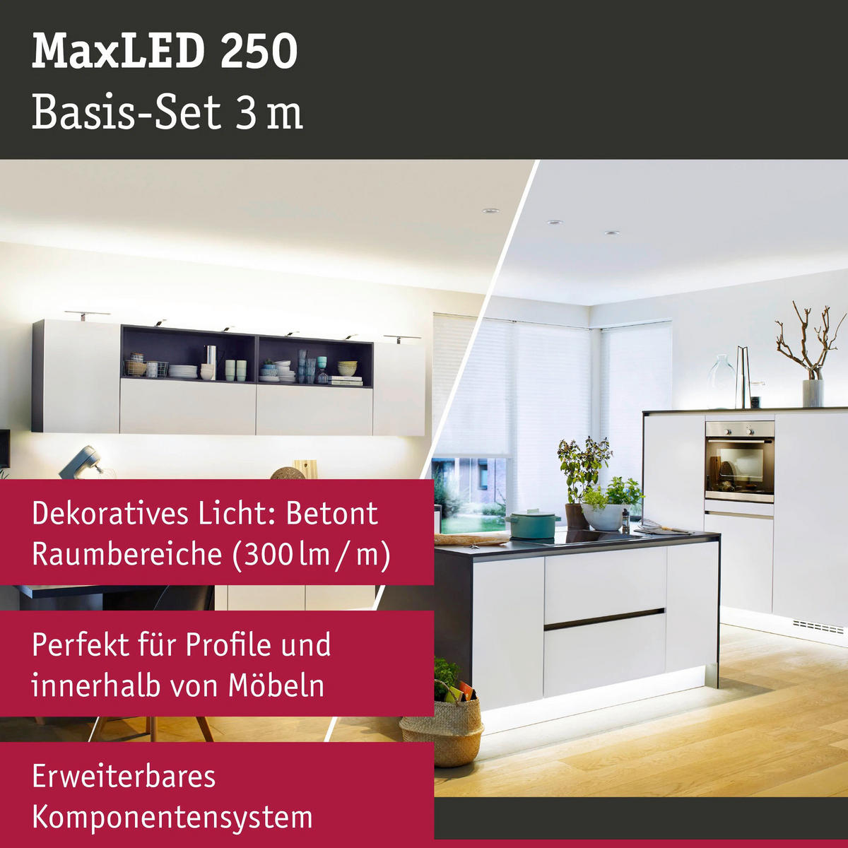 LED-STRIP 300 cm  Led-Strip  - Silberfarben, Basics, Kunststoff (300cm)