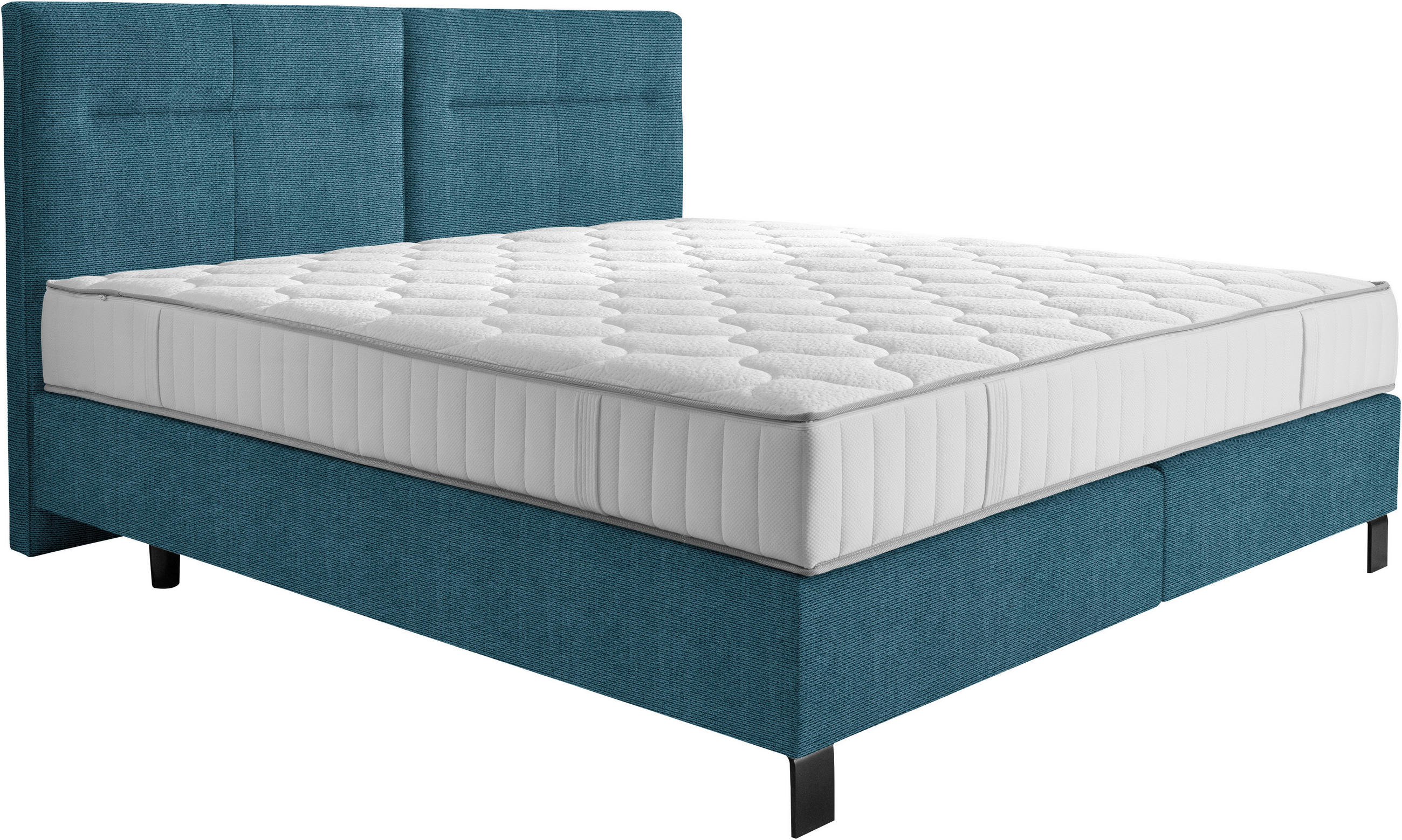 BOXSPRINGBETT 200/220 cm  in Blau  - Blau/Schwarz, KONVENTIONELL, Textil/Metall (200/220cm) - Esposa