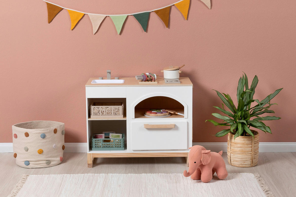 KINDERKÜCHE - Weiß/Naturfarben, Basics, Holz (70/39/62cm) - MUSTERKIND