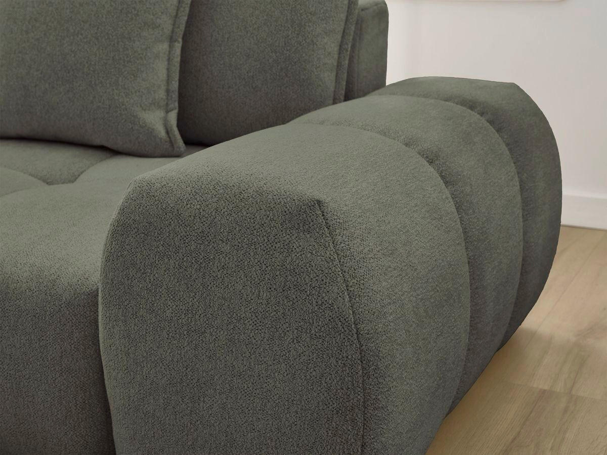 ECKSCHLAFSOFA EVEREST  mit Rücken echt, Armteil links, Armteil rechts Flachgewebe Grün  - Schwarz/Grün, MODERN, Kunststoff/Textil (180/318cm) - Livetastic