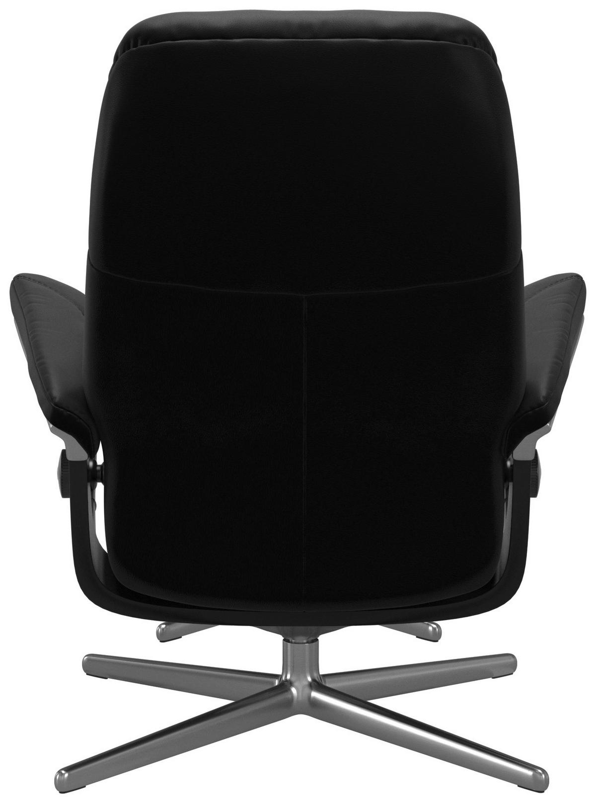 RELAXSESSELSET in Leder Schwarz  - Alufarben/Schwarz, Natur, Leder (82/102/72cm) - Stressless