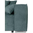 BIGSOFA in Flachgewebe Blau  - Chromfarben/Blau, KONVENTIONELL, Textil/Metall (256/68/122cm) - Carryhome