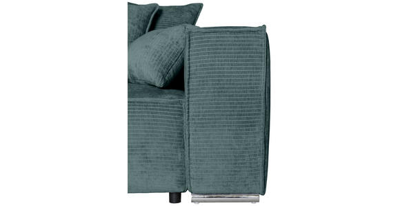 BIGSOFA in Flachgewebe Blau  - Chromfarben/Blau, KONVENTIONELL, Textil/Metall (256/68/122cm) - Carryhome