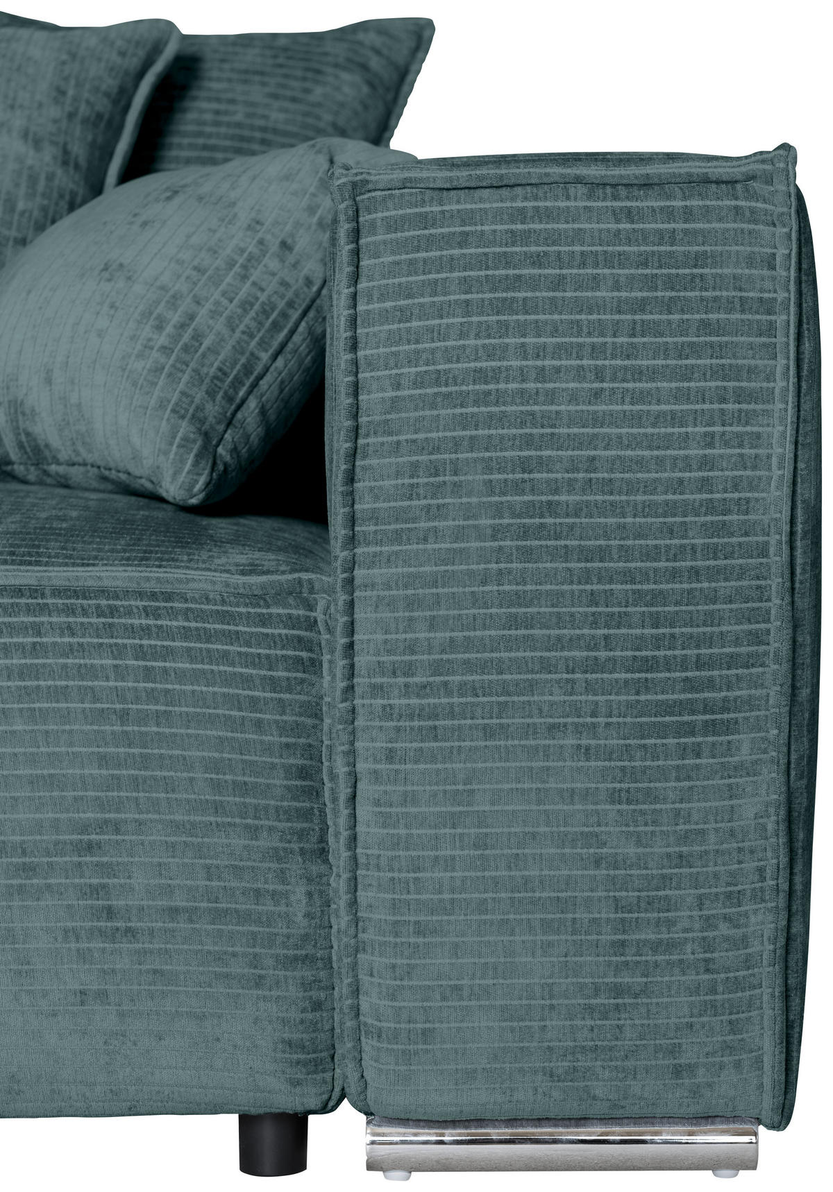BIGSOFA Flachgewebe Blau  - Chromfarben/Blau, KONVENTIONELL, Textil/Metall (256/68/122cm) - Carryhome