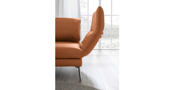 RÉCAMIERE in Echtleder Cognac - Chromfarben/Cognac, Design, Leder/Metall (209/85-109/95-16cm) - Dieter Knoll
