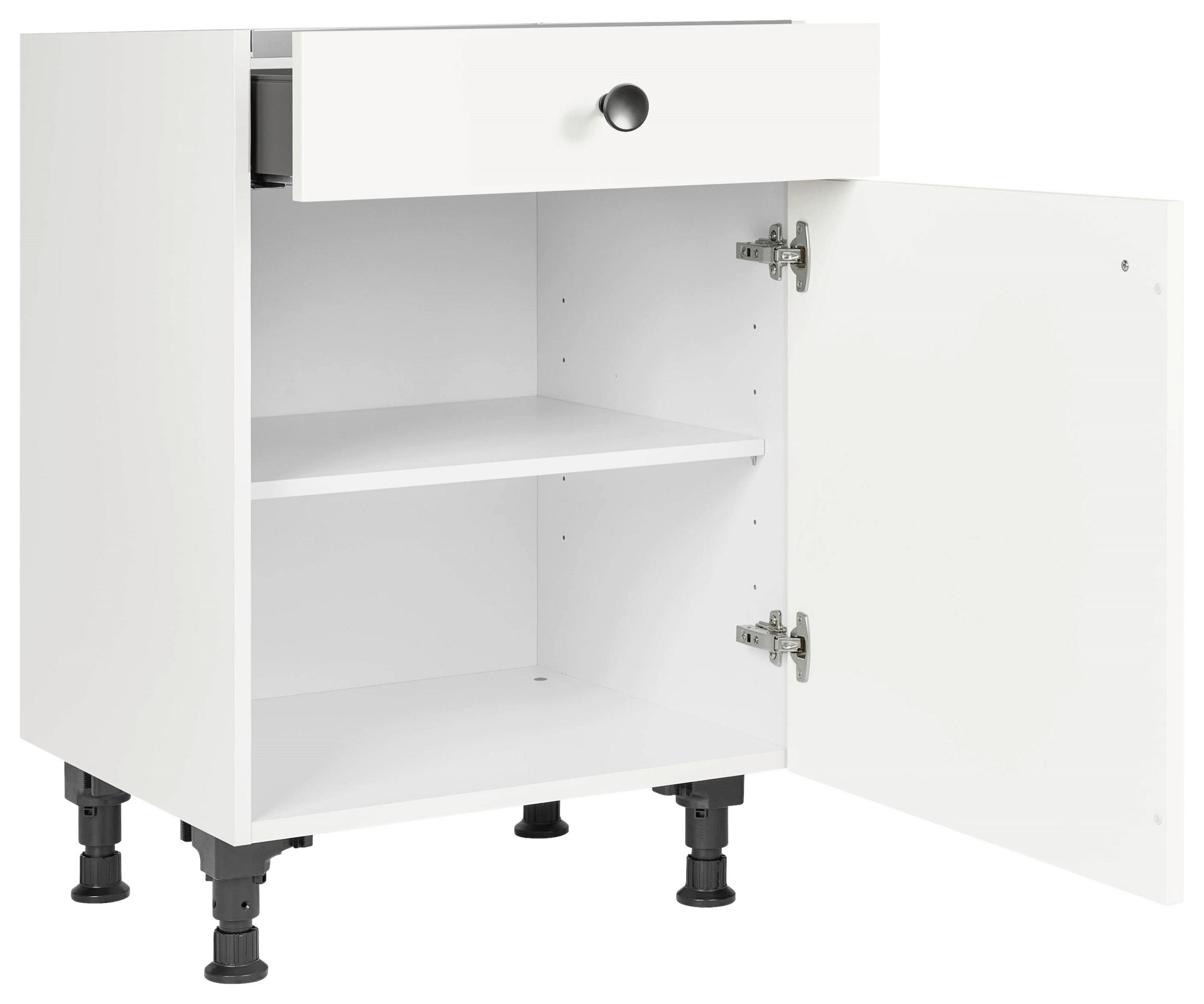 KOCHFELDUMBAUSCHRANK 60/87/56 cm  in Weiß  - Schwarz/Weiß, MODERN, Holzwerkstoff/Metall (60/87/56cm) - Nobilia