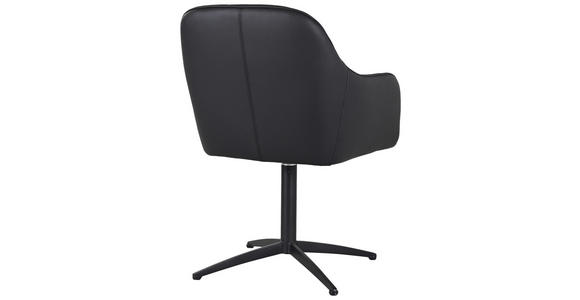 ARMLEHNSTUHL  in Stahl Echtleder pigmentiert  - Schwarz, Design, Leder/Metall (62/51/59,5cm) - Belluti