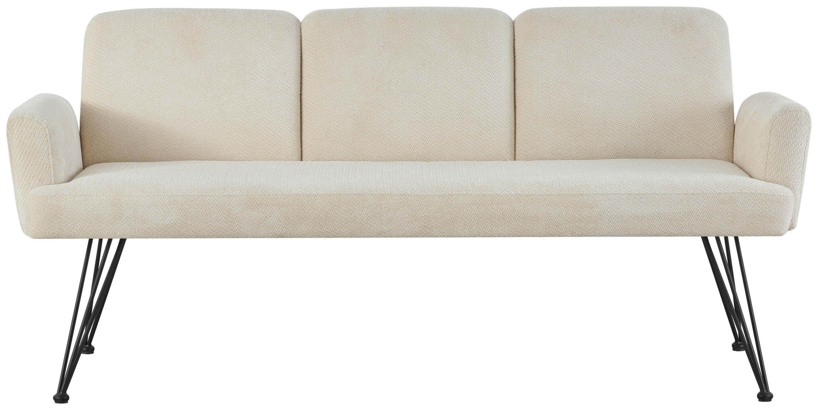 SITZBANK 178/82/61 cm  in Creme, Schwarz  - Creme/Schwarz, Design, Textil/Metall (178/82/61cm) - Stylife