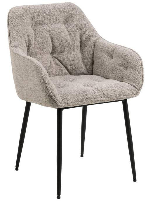 ŽIDLE S PODRUČKAMI, buklé, béžová - černá/béžová, Moderní, kov/textil (58/83/55cm) - MID.YOU