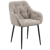 ŽIDLE S PODRUČKAMI, buklé, béžová - černá/béžová, Moderní, kov/textil (58/83/55cm) - MID.YOU