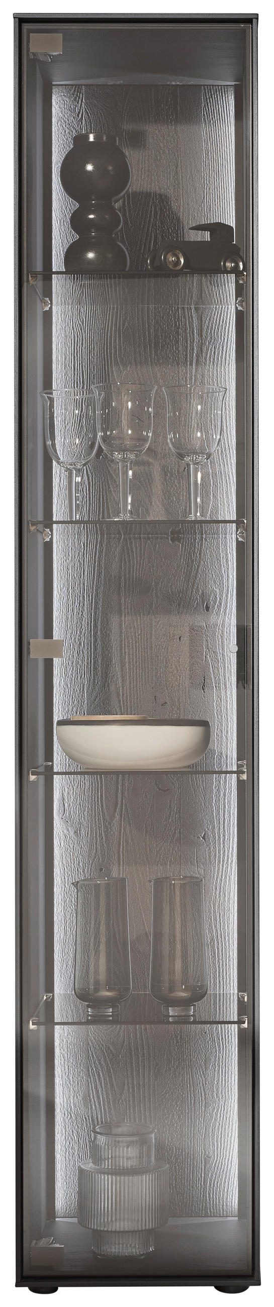VITRINE Anthrazit  39/204/44 cm  - Anthrazit, Design, Glas/Holz (39/204/44cm) - Johann Jakob