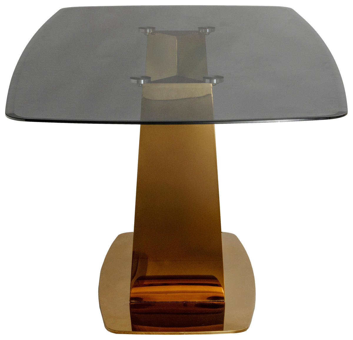 ESSTISCH 200/95/76 cm  Metall, Glas rechteckig Goldfarben, Dunkelgrau  - Dunkelgrau/Goldfarben, Design, Glas/Metall (200/95/76cm) - Milino